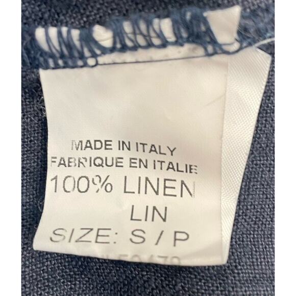 Bellambra Women’s Linen Dress Navy Blue Size Small Made In Italy Lightweight - Picture 6 of 6